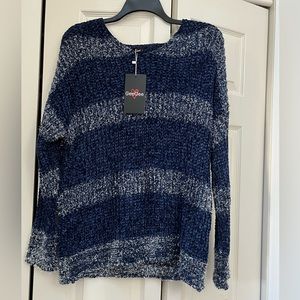 NWT - GeeGee - Navy Chinelle & Silver Tinsel Sweater - Womens Large